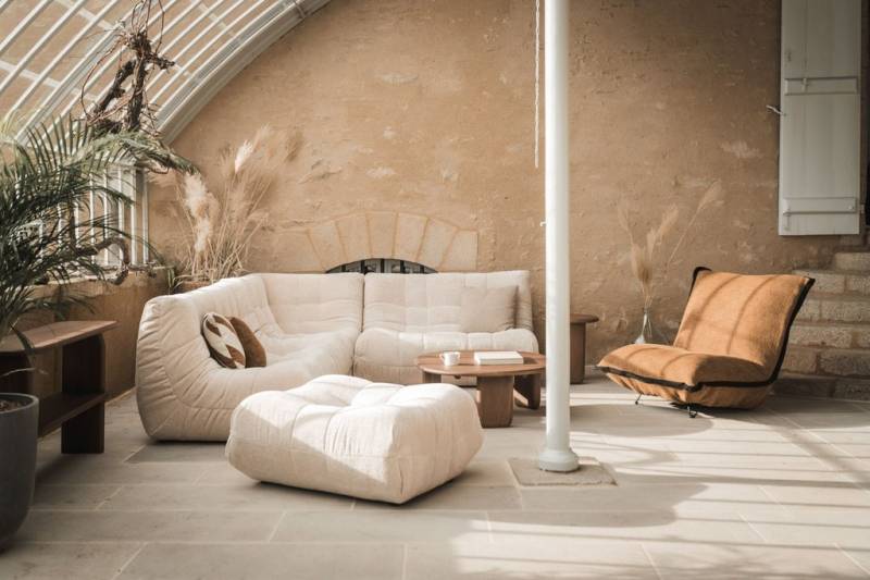 Canape modulable blanc d'angle toulon