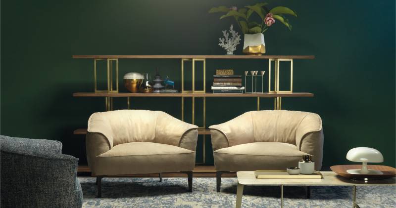 Fauteuil beige confortable moderne SIGMUND en cuir ou en tissu à hyères près de La Garde