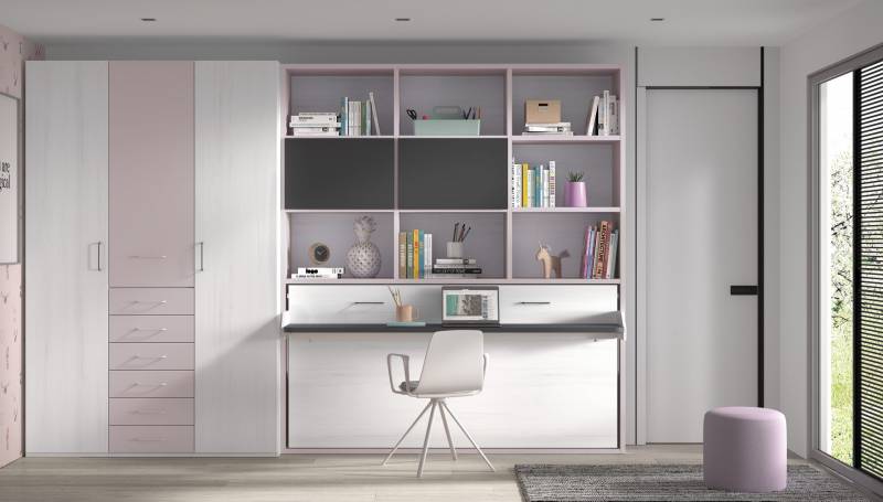 lit escamotable avec bureau et rangement à côté de Carqueiranne et de Bormes