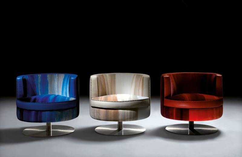 fauteuil en velours rond pivotant Toulon