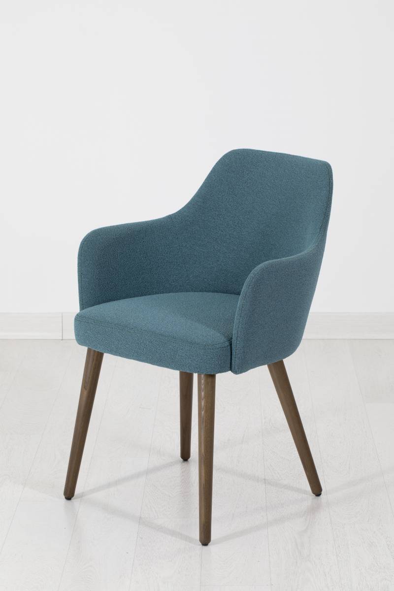 Chaise bleu de salle à manger moderne en tissu et en bois 83400 hyères près de Toulon